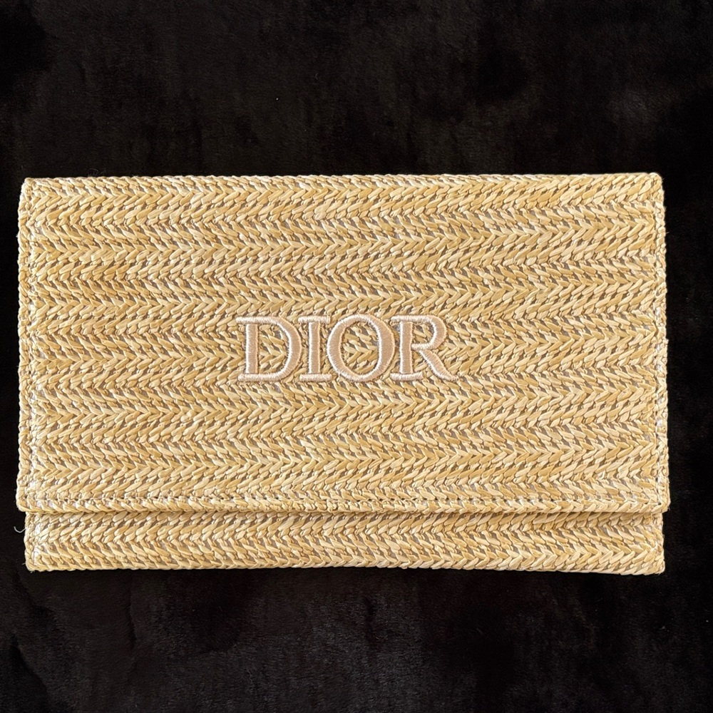 Dior Beige Woven Clutch